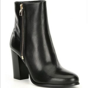 Michael Kors Black Leather Block Heel  Booties